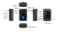Caméra portable à porter sur le corps avec vision nocturne HD 2K/1440P, écran de 2,0 pouces, temps d'enregistrement long, caméra portable à porter sur le corps