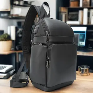 New Fashion Men's Vintage Style Cross Body Sling Bag One Shoulder Chest Bag Made of Genuine Leather Daily Crazy Horse Style