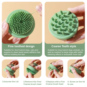 หวีอาบน้ำสัตว์เลี้ยงสามารถเพิ่มเจลอาบน้ำสัตว์เลี้ยงทำความสะอาดและดูแลขนแปรงขนแมวออกแบบทำความสะอาดด้วยตัวเอง - Product Image 3