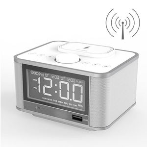 Factory OEM Multi Function <b>Digital</b> Alarm <b>Clock</b> FM Radio 10W Wireless Charger BT Speaker USB Output LED Display Desktop Radio - Product Image 2