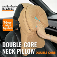 Appuie-tête de voiture de luxe double couche en cuir/suède avec rembourrage en mousse à mémoire de forme, ajustements multiples personnalisables pour usage automobile