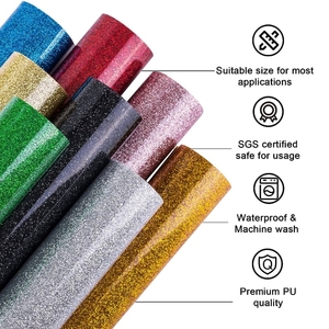 Bán buôn dễ dàng Weed nhiệt Vinyl long lanh HTV Áo Thun Long lanh truyền nhiệt Vinyl PU phim cho quần áo - Product Image 6