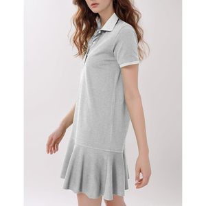 Vestido Polo FOXA para Mujer, con Cuello, Manga Corta, Volantes, para Golf, Tenis, Deportes, Ejercicio, Mini Vestido de Verano, Túnica, Piqué, Gris - Product Image 4