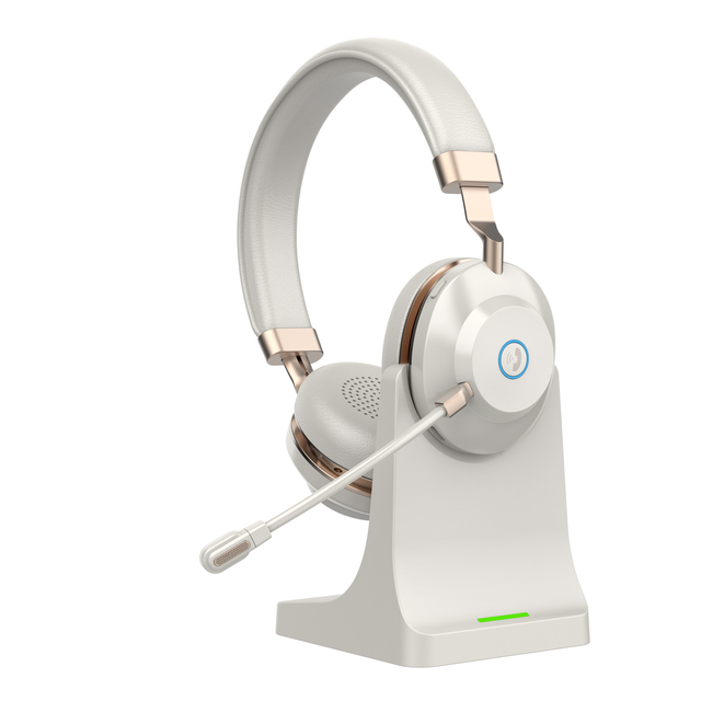 2026 High Quality Hot Sell Enc Noise Cancelling Wireless  Headphone Office Headset for Call Center Headset With Charging Base