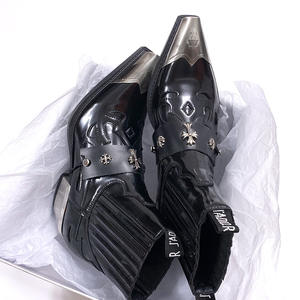 Bottes de moto à talon épais pour hommes et femmes, personnalisées, à la mode, grandes tailles, pour tenue habillée ou décontractée, vente en gros - Product Image 4