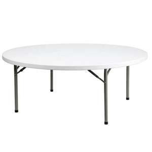 Tables pliantes rondes portables en plastique bon marché, tables de fête rondes pliables pour mariage et événement - Product Image 6