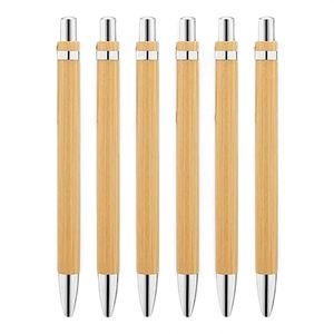 Stylo bille promotionnel en bambou vierge pour gravure laser, pointe 0,5 mm, logo personnalisable et encre multicolore – Vente en gros - Product Image 2
