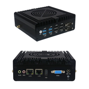 Mini PC Industriel Économique avec Ventilateur de Refroidissement, Processeur I5-4278U ou I7-4578U, 2 Ports LAN, HDMI, VGA, Mini Ordinateurs, Routeur Pare-feu, Compatible Windows et <span class=keywords><strong>Linux</strong></span> - Product Image 1