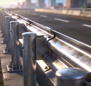 Barrière de circulation économique pour autoroute rurale, galvanisée à chaud, économique et efficace, à double vague - Product Image 2