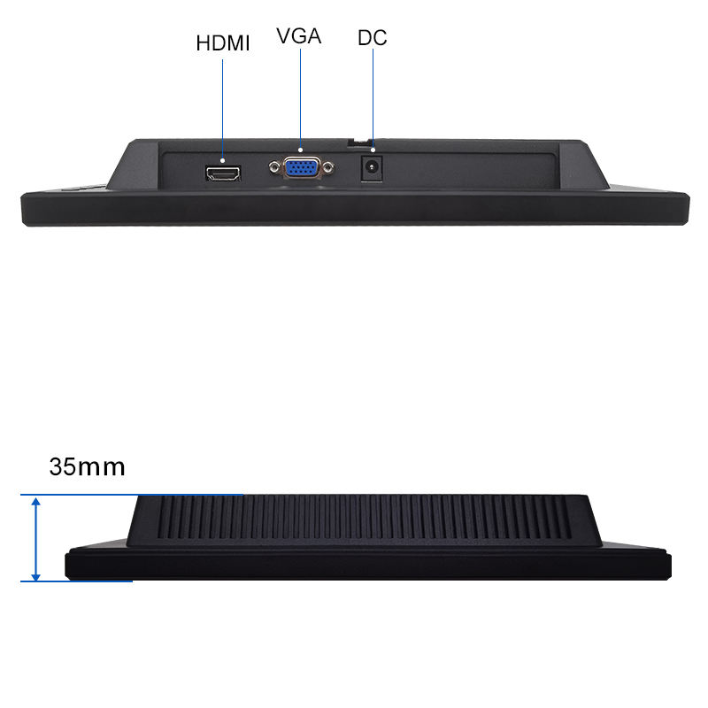 Wholesale 13.3 Inch TFT LED IPS HD Screen VESA Desktop VGA Port Industrial Monitor for POS CCTV PC in Stock