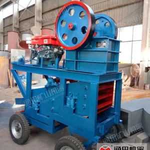 Cevher demir ocağı makinesi hareketli kırma tesisi için yüksek teknoloji çeneli kırıcı üretim hattı küçük taş kırma tesisi PE 150X250