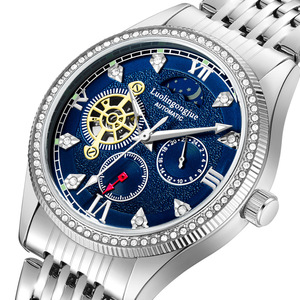 Reloj mecánico de la marca Duke of Lorraine, multifuncional para hombre, piloto, luminoso, con diamantes completos, correa de <span class=keywords><strong>piel</strong></span> de camarón, exportación portuguesa. - Product Image 1