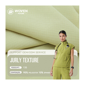 Tela Elástica Impermeable de Poliéster 90% y Spandex 10%, Tela Ripstop Elástica en Cuatro Direcciones, Textura Jurly para Uniformes Médicos - Product Image 1