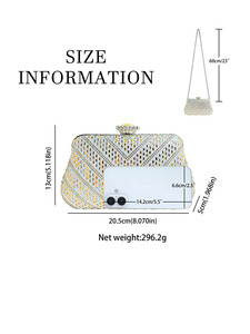กระเป๋าคลัทช์สะพายไหล่สำหรับงานเลี้ยงตอนเย็น ผ้าโพลีเอสเตอร์สุดหรูสำหรับผู้หญิง ดีไซน์ใหม่ พร้อมสายโซ่ รุ่น Tanjing - Product Image 5