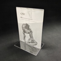 Présentoir de comptoir classique en acrylique transparent commercial A4 personnalisé pour les expositions publicitaires Carte de table de promotion de magasin