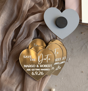 Aimant personnalisé en acrylique miroir doré Save the Date Carte d'<span class=keywords><strong>invitation</strong></span> de mariage Enveloppe bleue Cartes d'information invitations de mariage - Product Image 5