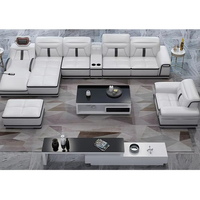 Luxuriöse Leder-Ecksofa-Überzüge Modulare Sofas Wohnzimmer-Sofas Schlafzimmer-Möbelset Möbeldesign L-Form Modern