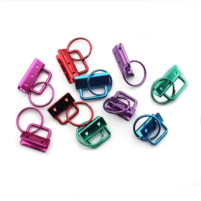 Rainbow Key Fob Hardware with Key Rings Sets - 1 Inch or 1.25 Inch