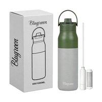 Thermos isotherme Blugreen en acier inoxydable à double paroi, sans BPA, écologique, moderne, 680 ml/1000 ml, maintien thermique 12-24 heures pour les voyages