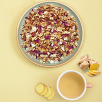 Mélange gingembre, rose et noix de coco |   Boisson royale chaude et froide au thé, saveur fruits, thé chaud d'hiver, en vrac, cadeau touristique, pack économique