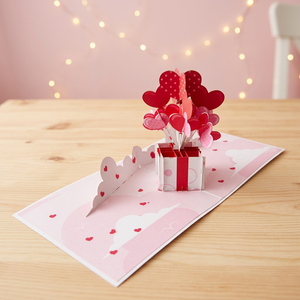 Boîte à ballons tendance pour Thanksgiving et la Saint-Valentin, carte pop-up 3D, cadeaux, design personnalisé, artisanat en papier découpé au laser à thème animal - Product Image 2