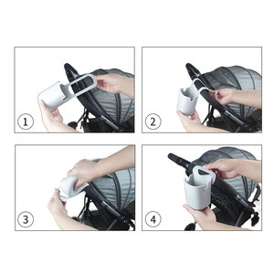 Porte-gobelet universel en silicone antidérapant, accessoires flexibles pour poussette, porte-bouteille pour poussette, landau, chaise haute - Product Image 1