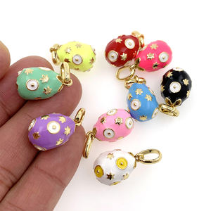 Clásico Jesús Christian <span class=keywords><strong>Faberge</strong></span> huevo <span class=keywords><strong>collar</strong></span> encanto esmalte estrella ruso Pascua huevo DIY hacer encanto accesorios de joyería - Product Image 3