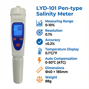 Sonde de <span class=keywords><strong>salinité</strong></span> numérique LCD de type stylo LYD-101 étanche OEM/ODM pour aquarium d'<span class=keywords><strong>eau</strong></span> salée, étang à poissons, <span class=keywords><strong>test</strong></span> de saumure alimentaire 0,2% - Product Image 3