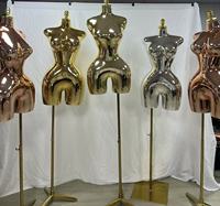 Mannequin de présentation de perruques et de vêtements, corps entier, doré électrolytique, courbes BBL, grande poitrine, grande taille, torse de femme brésilienne aux hanches larges