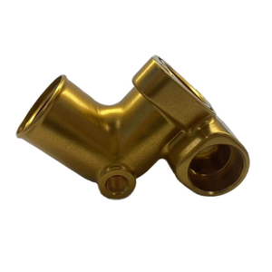 Conector de Codo de Aluminio Anodizado en Oro de Alta Precisión, Mecanizado CNC, Piezas de Conexión de Tuberías de Fluido OEM - Product Image 5
