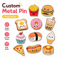 En gros, Pin's en métal émaillé souple Kawaii sur le thème des aliments, personnalisable avec logo de collations et desserts, idéal comme cadeau promotionnel pour événements, fabrication en gros