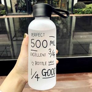Minimalist Plastic Water Bottle 500ML With Carabiner <b>Cap</b> Bpa Free For Outdoor <b>Hiking</b> Camping Adults - Product Image 3