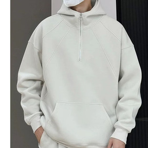 Sudaderas con capucha de gran tamaño de algodón grueso en blanco liso de alta calidad sin cuerda Unisex logotipo personalizado sudaderas con capucha de talla grande para hombre - Product Image 1
