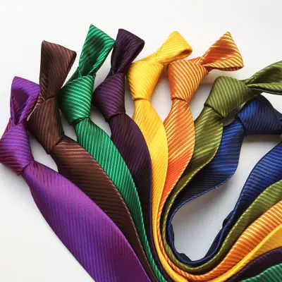 Business tie solid color high density polyester silk men's tie