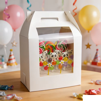 Sacs cadeaux avec fenêtre transparente et poignées, pour bonbons, friandises, biscuits de boulangerie, mariages, anniversaires, fêtes et cadeaux pour petites entreprises