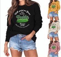 Sweat-shirt personnalisé à col rond avec logo sur mesure, impression au pochoir, matière souple et confortable, vêtement de détente pour femme