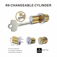 JIXIN Cylindres de verrouillage sans clé Goupille de sécurité mécanique en alliage de zinc avec clé de 60mm