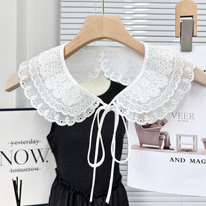 Femmes été nouveau manteau mince blanc Double couche creux col polyvalent Protection solaire à la mode écharpe maille animaux vêtements - Product Image 1