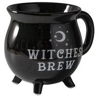 Cadeaux d'affaires : Mug en céramique de 12 fl oz avec poignée, motif 'Foyer de Sorcière', en porcelaine jetable, design personnalisable, thème sorcière de table