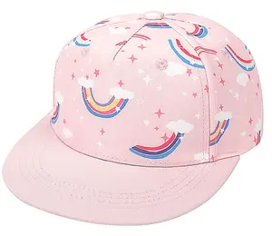 Grosir topi anak anak balita-Topi Bisbol Anak Laki-laki Perempuan, Topi Pelindung Matahari Pinggiran Datar Dapat Disesuaikan untuk Anak-anak