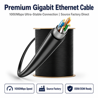 Câble Ethernet LAN Cat6a SFTP double blindage 4 paires, longueur personnalisée 305m (1000ft) pour réseau de campus