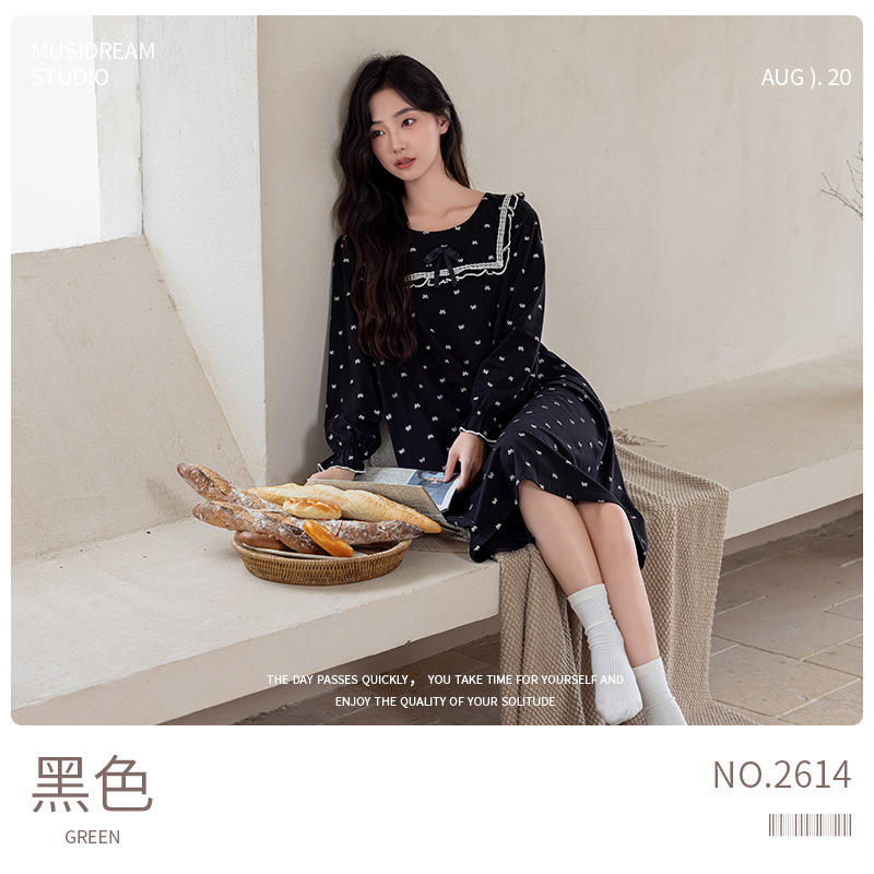 Black nightgown [Lynzing Modal Cotton]