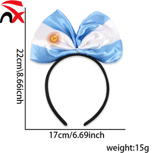 कस्टम <span class=keywords><strong>2026</strong></span> खेल प्रतियोगिता देश राष्ट्रीय ध्वज को समर्थन समारोह के लिए राष्ट्रीय ध्वज की चेयरिंग बेल्ट धनुष हेडबैंड - Product Image 5