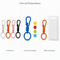 Porte-clés mousqueton en métal, alliage de zinc, anneau à ressort, crochet multicolore thermolaqué pour clés, sacs, cadeaux d'extérieur, vente en gros