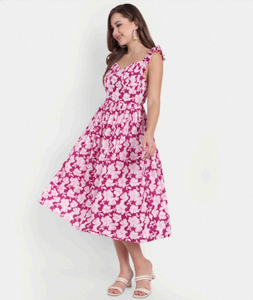 Vestido Casual de Verano para Mujer, Estampado Floral, de Algodón, Transpirable, Cintura Natural, Silueta en A, Ecológico, Elegante y a la Moda - Product Image 2