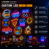 Enseigne néon LED 3D personnalisée, design logo vintage, étanche IP68, alimentation DC, pour bar, garage, café, club, décoration murale
