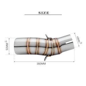 Silenciador de escape deslizable para motocicleta CFMOTO 450SR 450 NK SR <span class=keywords><strong>2022</strong></span> 2023, tubo de conexión central de 51mm para <span class=keywords><strong>moto</strong></span> - Product Image 2