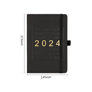 AI-MICH Amostra grátis Soft Touch Pu Caderno De Couro Logotipo Personalizado Foil Stamp A5 Dated Journals Notebook