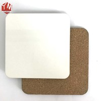 Tapis de tasses pour photo à sublimation, dessous de verres carrés, bricolage, 4 pièces