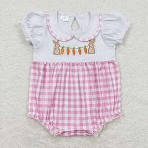 Vestido de Pascua Bordado para Niñas Pequeñas con Diseño de Conejito de Pascua, Venta al por Mayor - Product Image 3
